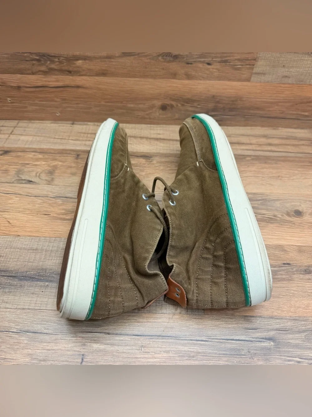 Timberland Earthkeepers Men's size 11M Canvas Chukka in Brown with Teal Trim